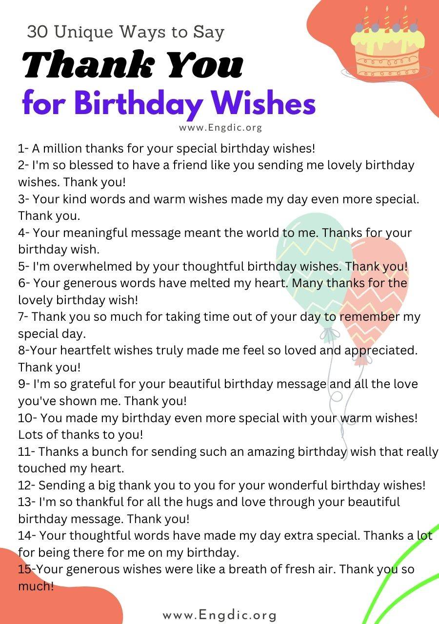 50 Unique Ways to Say Thank You for Birthday Wishes – EngDic