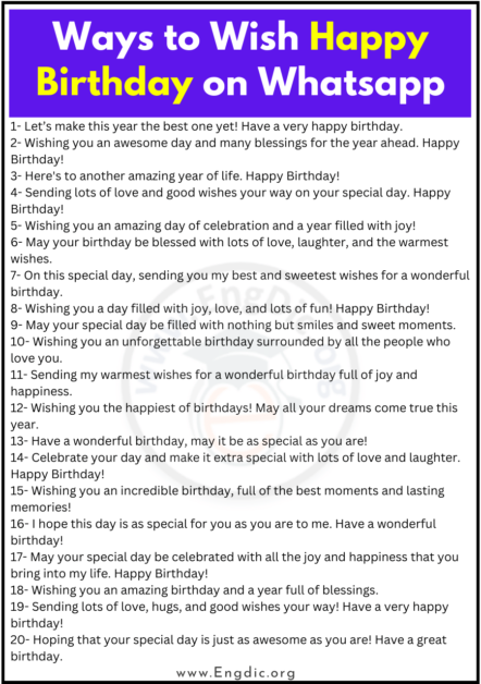 40+ Creative Ways To Wish Happy Birthday On Whatsapp - EngDic