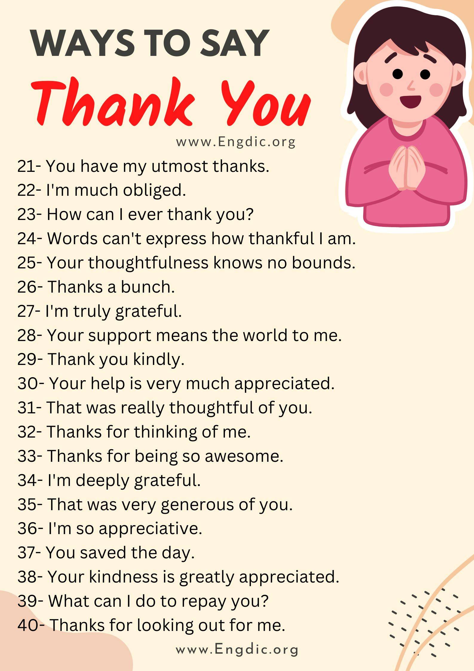 Ways to say thank you 2