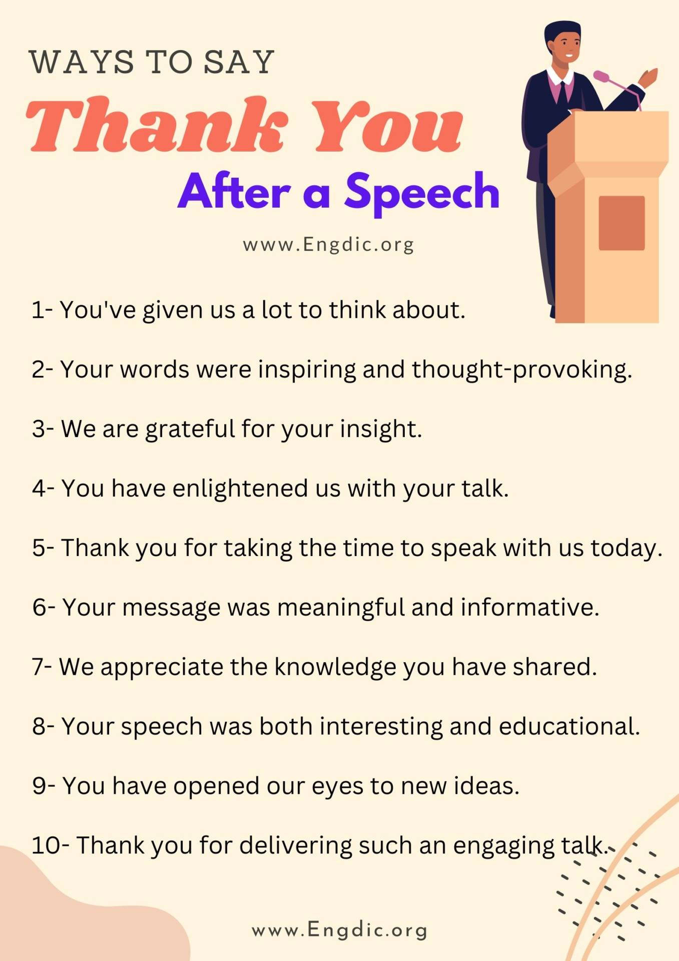 Ways to say thank you After a Speech