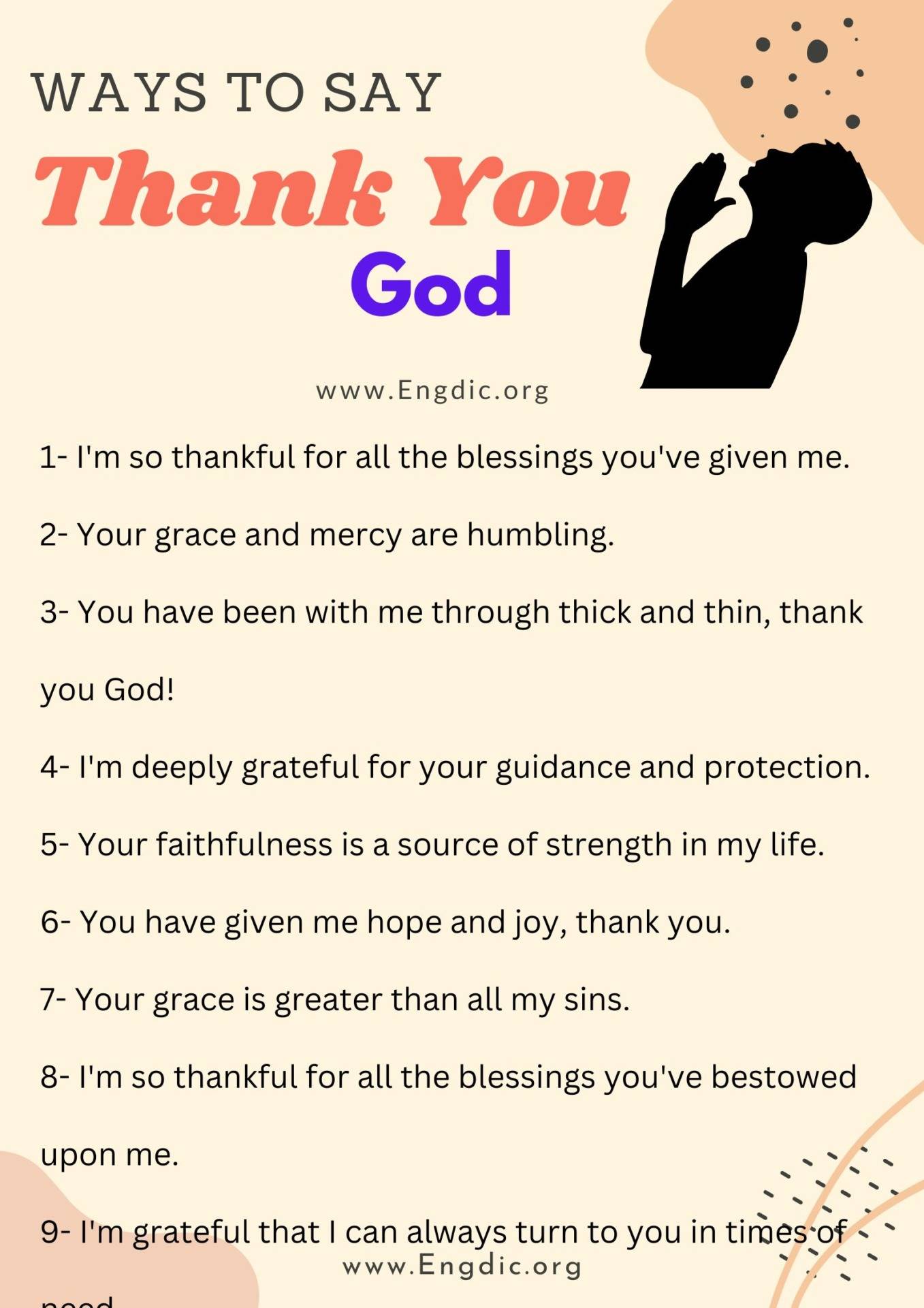 Ways to say thank you God