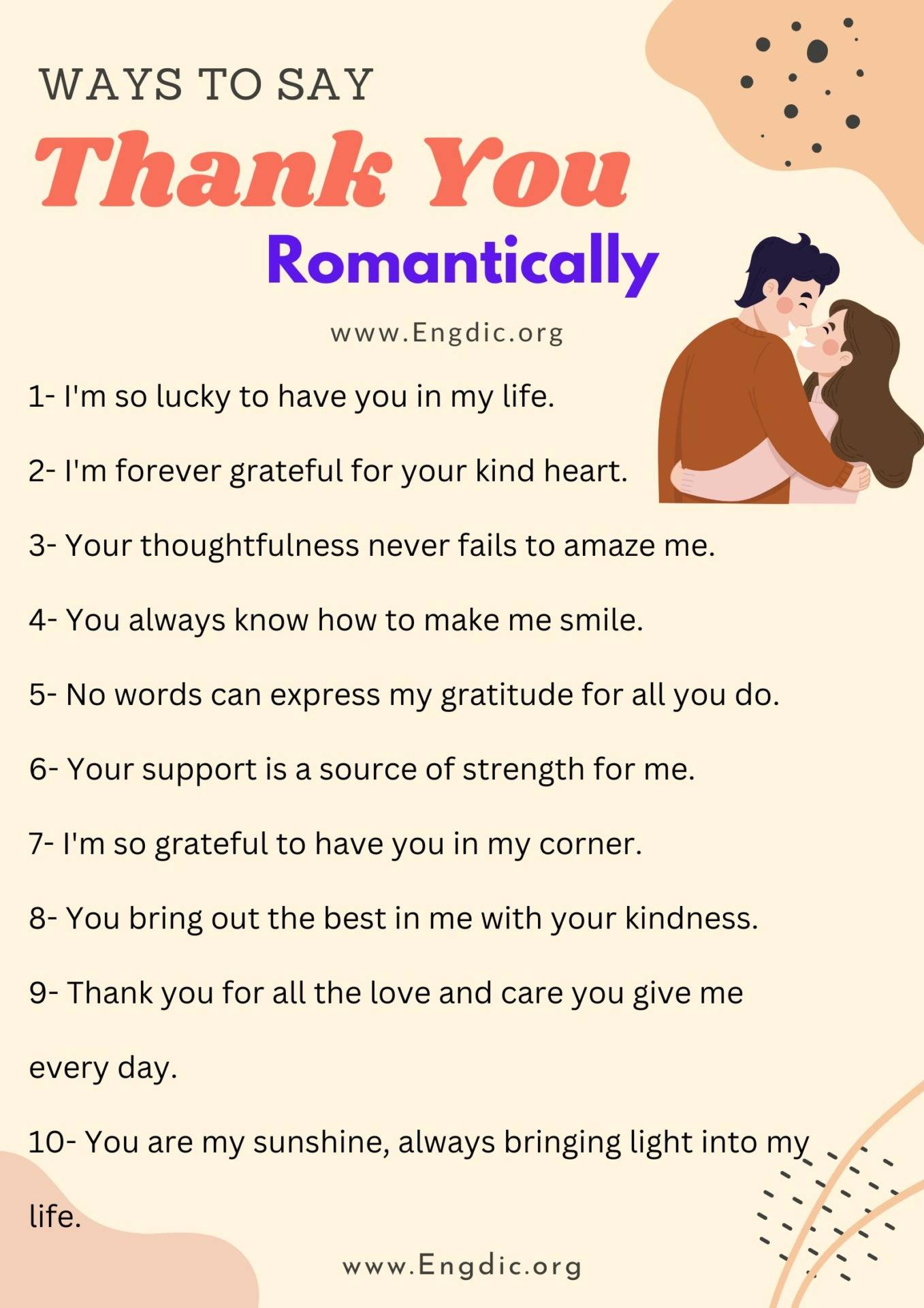 Ways to say thank you Romantically