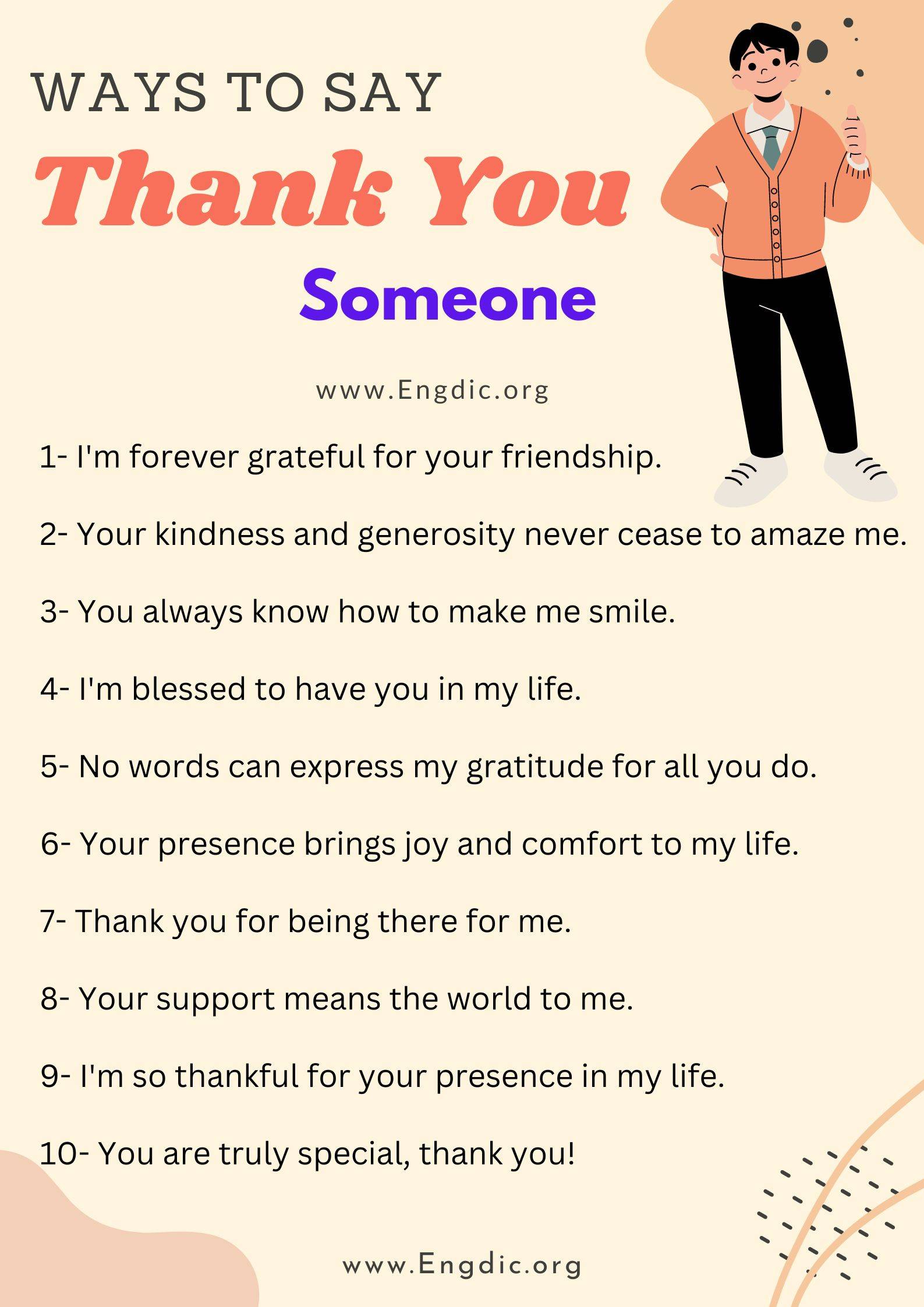 Ways to say thank you Someone