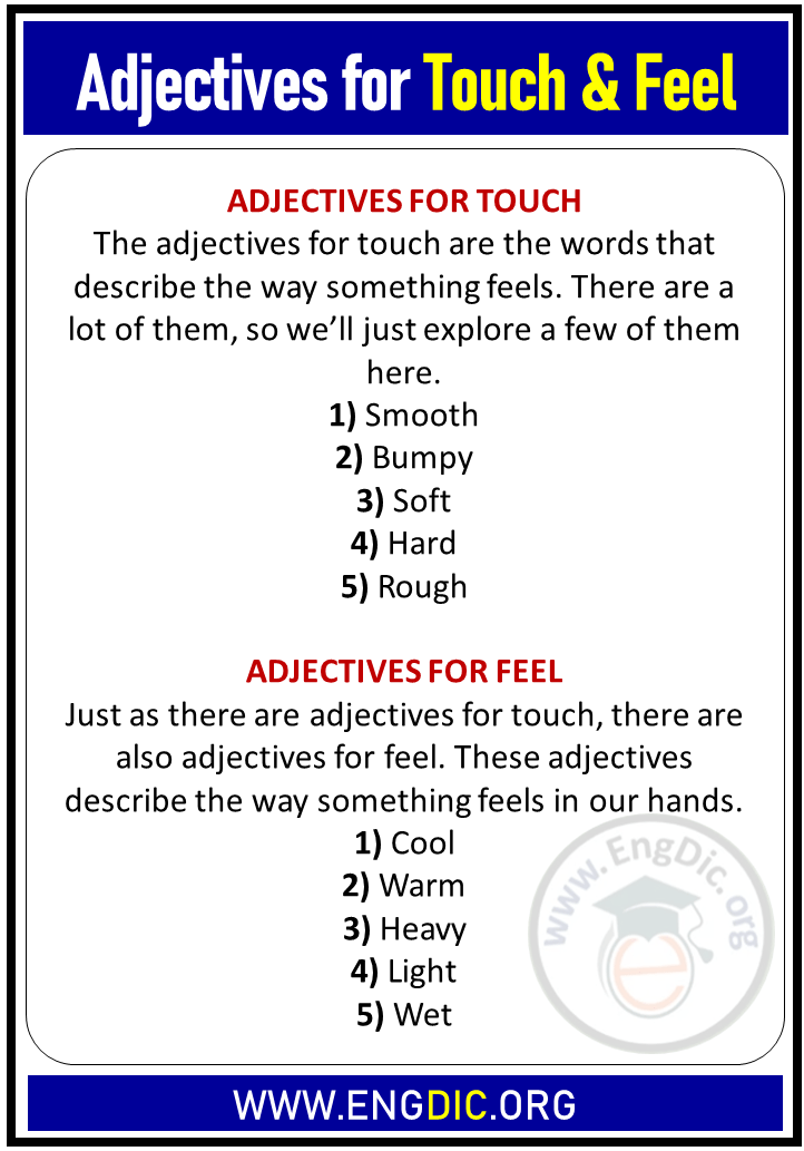 adjectives for touch and feel