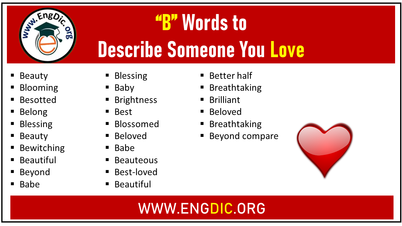 26 B Words to Describe Someone You Love - EngDic