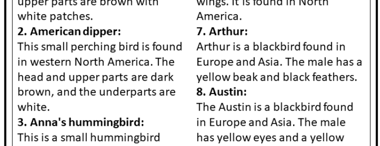 100+ Birds Names that Start With A