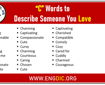 C Words to Describe Someone You Love