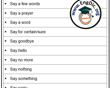 Collocations With Say, Say Collocations List