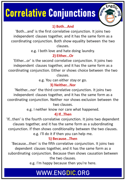 9 Correlative Conjunctions (Definitions, and Examples) - EngDic