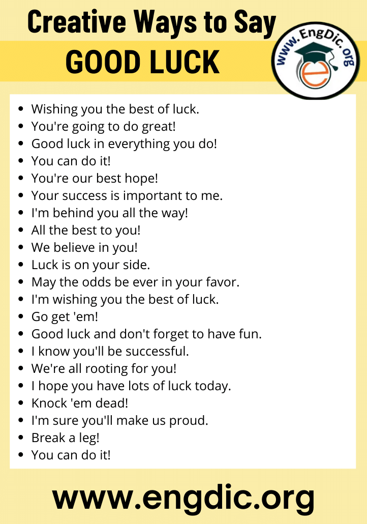 creative ways to say good luck