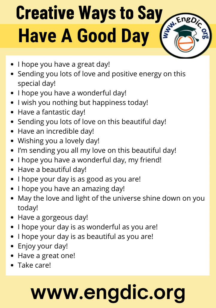 Seven Other Ways To Say Have a Good Day