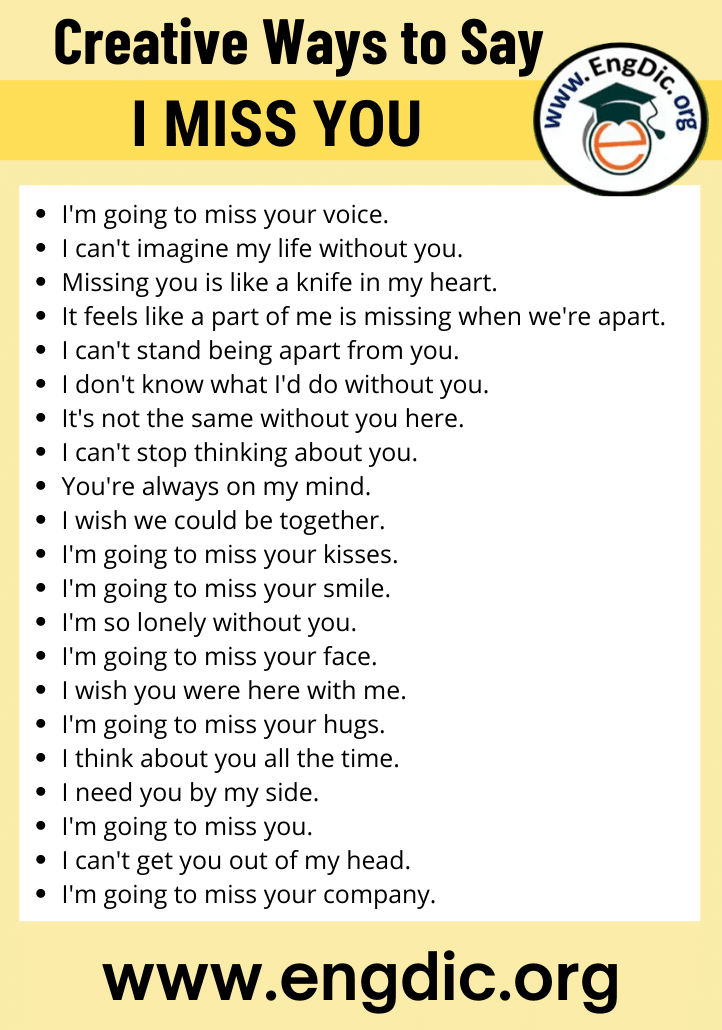 creative ways to say i miss you