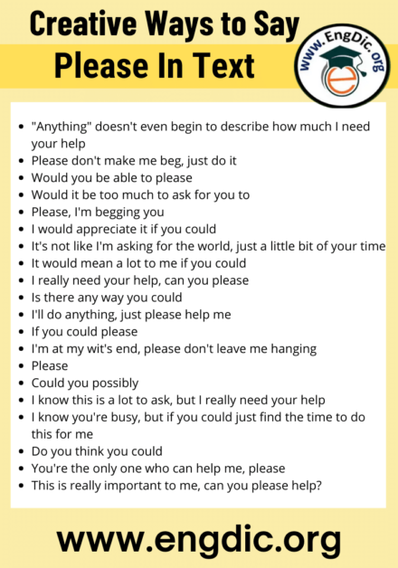 20+ Creative Ways to Say Please In Text - EngDic