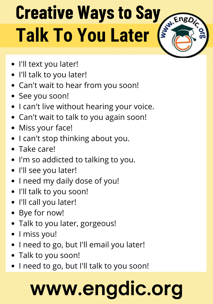 creative ways to say talk to you later