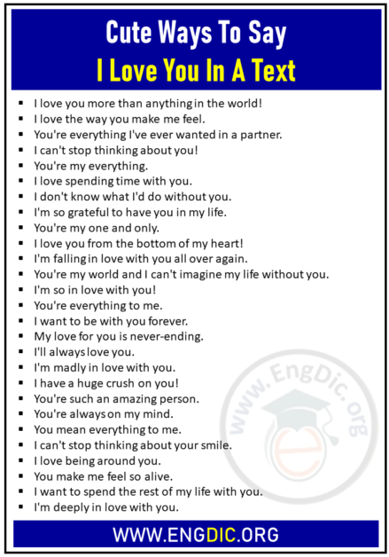 50 Cute Ways To Say I Love You In A Text Engdic