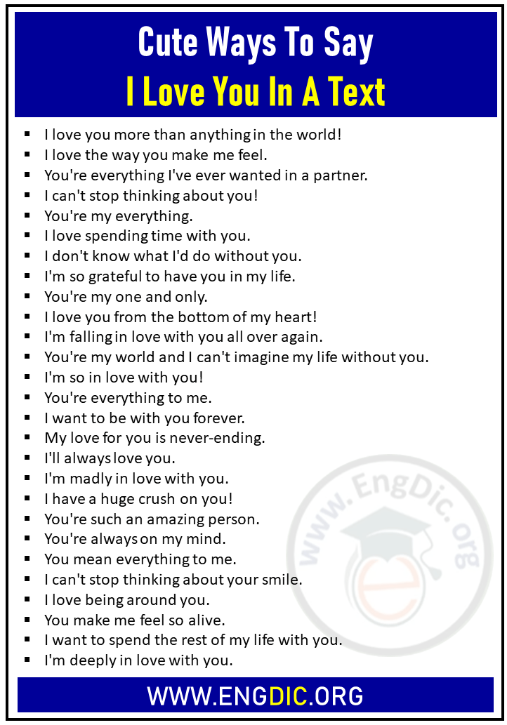 unique ways to say i love you in text