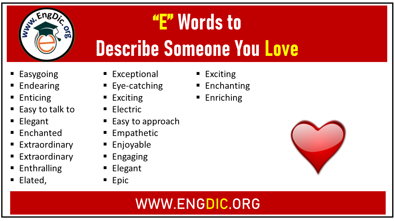 E Words to Describe Someone You Love - EngDic