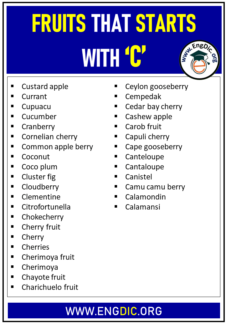 fruits that starts with c