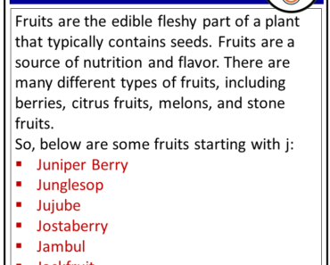 Fruits that Start with J