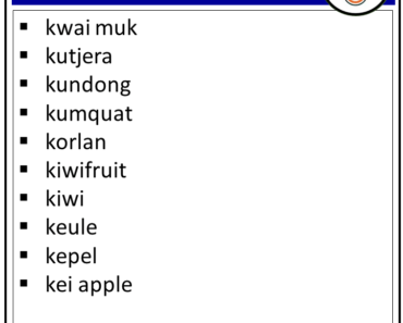 Fruits that start with K