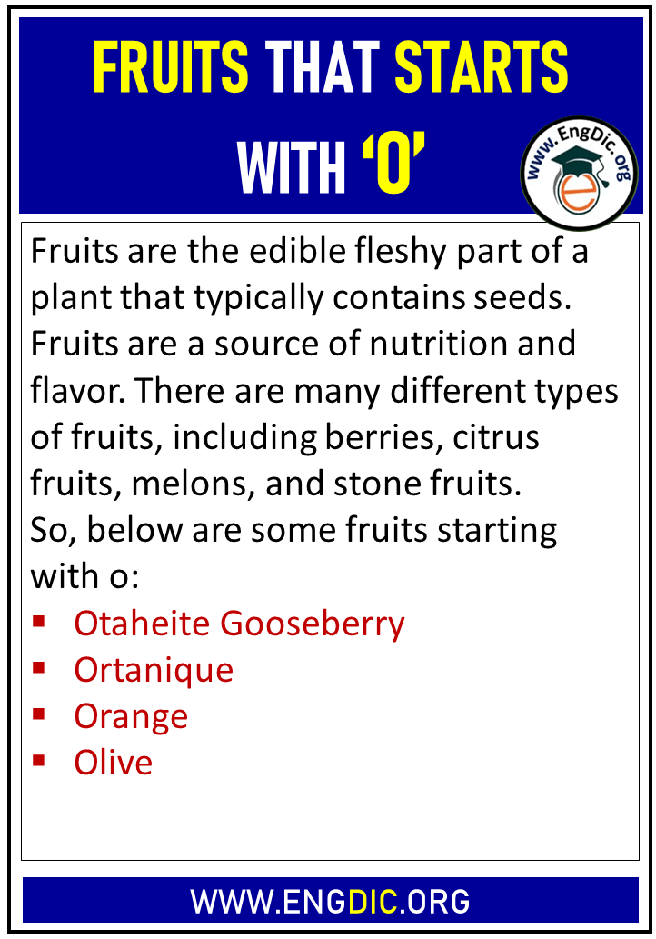 fruits that starts with o