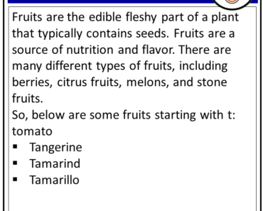 Fruits that Start with T