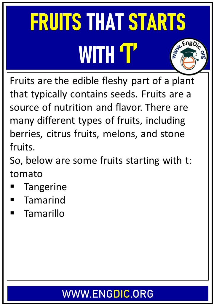 fruits that starts with t