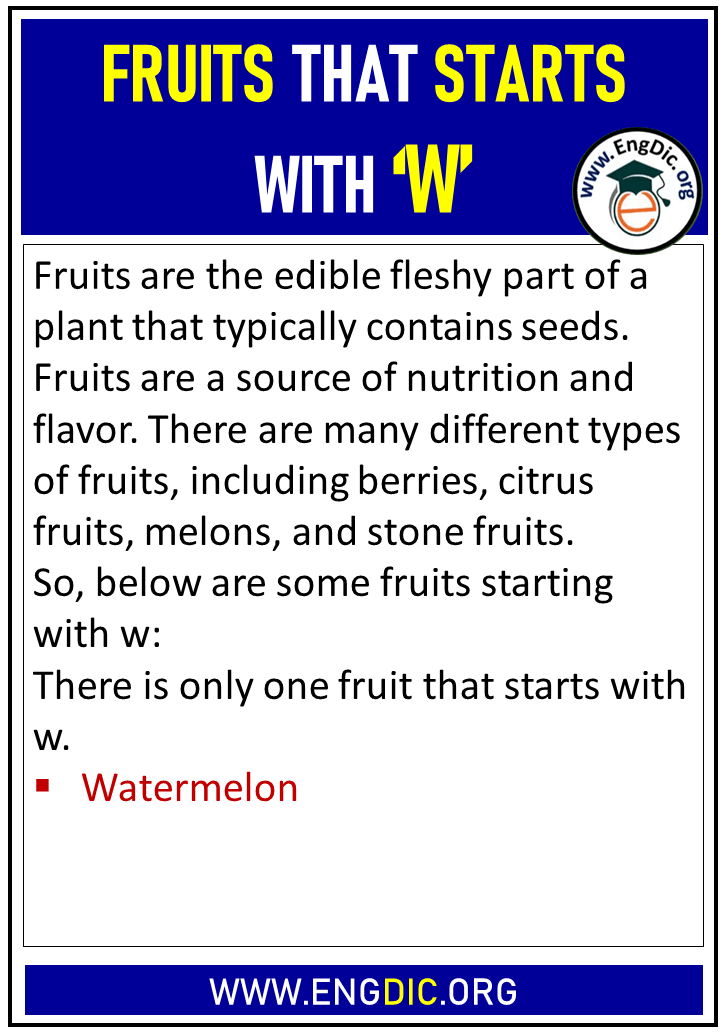 fruits that starts with w