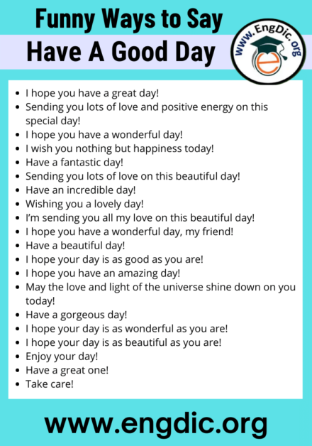 Funny Ways To Say Have A Good Day To Your Boyfriend