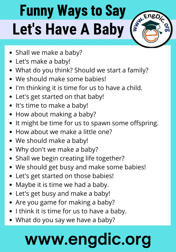 funny ways to say lets have a baby