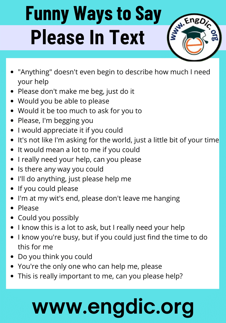 funny ways to say please in text