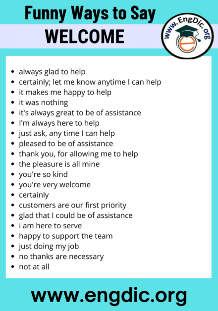 50+ Funny Ways To Say Welcome - EngDic