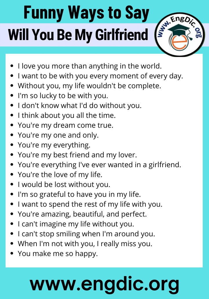funny ways to say will you be my girlfriend