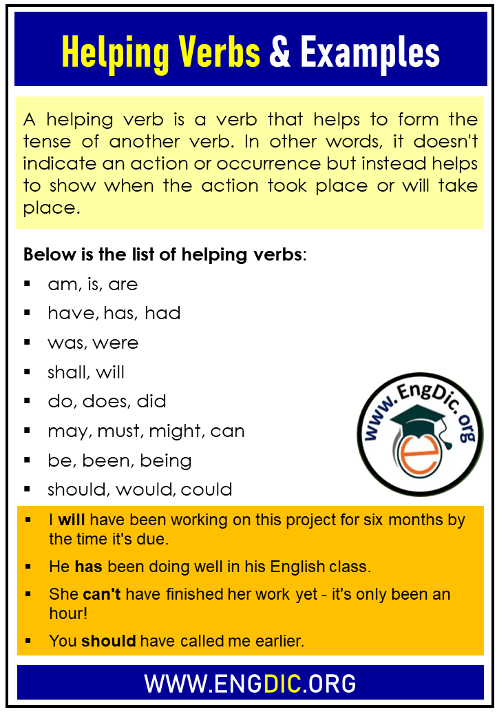 helping verbs and examples