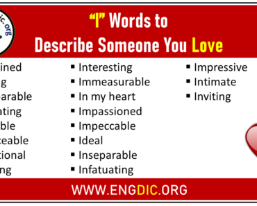 I Words to Describe Someone You Love