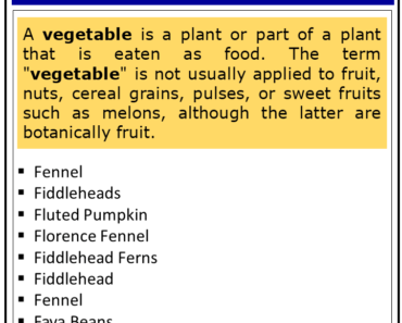 List of Vegetables With F