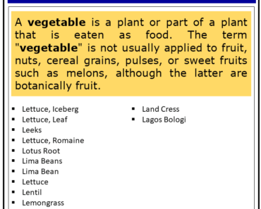 List of Vegetables With L