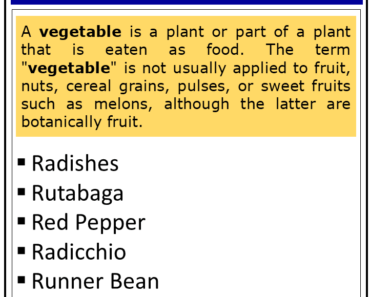 List of Vegetables With R