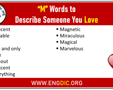 M Words to Describe Someone You Love