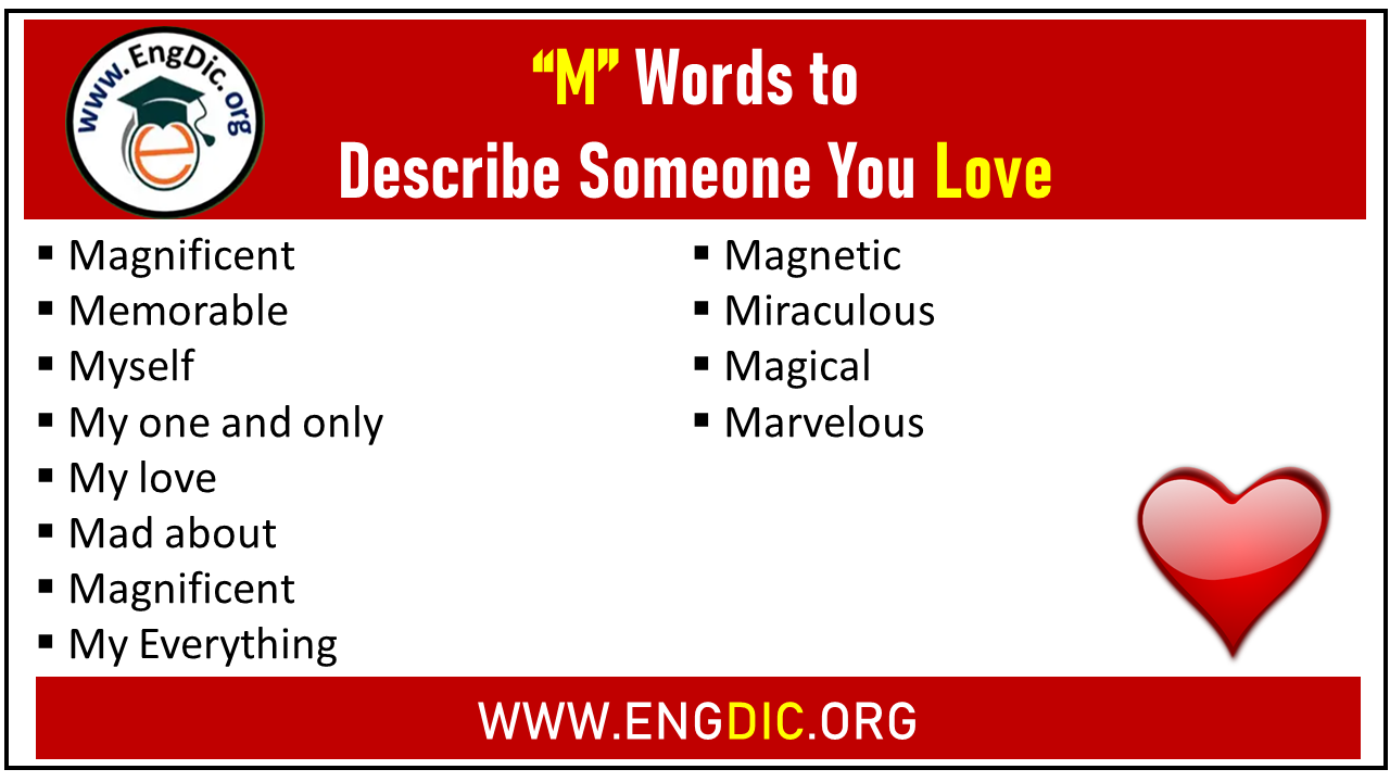 M Words To Describe Someone You Love EngDic