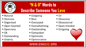 N and O Words to Describe Someone You Love - EngDic