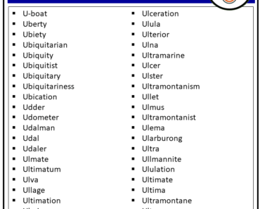 250+ Nouns That Start with U (All Types and Pictures)