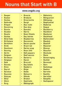 350+ Nouns That Start With B (All Types and Pictures) - EngDic