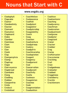 400+ Nouns That Start With C (All Types and Pictures) - EngDic