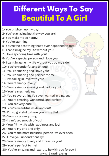 60 Other Different Ways To Say Beautiful To A Girl Engdic