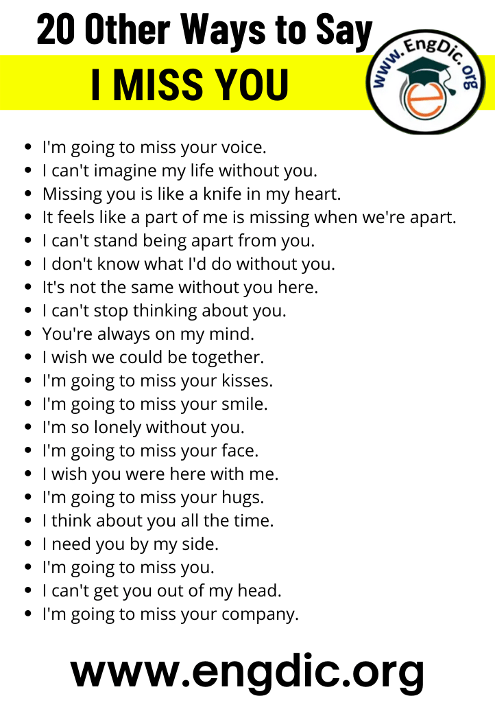 other ways to say i miss you