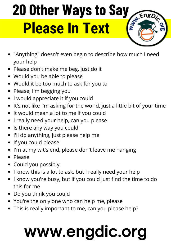 other ways to say please in text