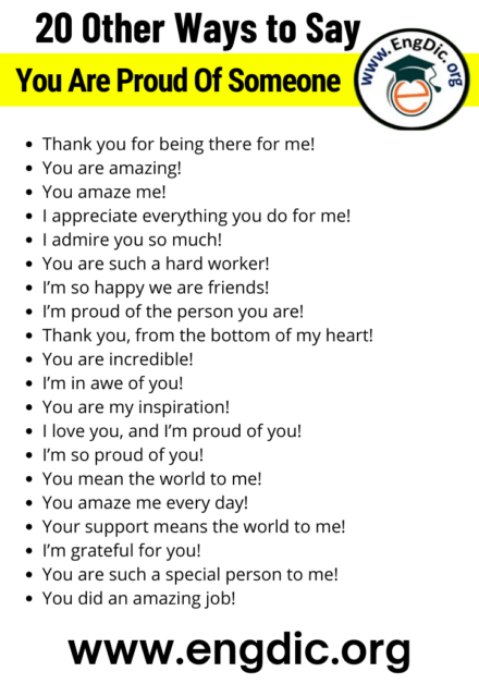 120 Other Ways To Say You Are Proud Of Someone EngDic