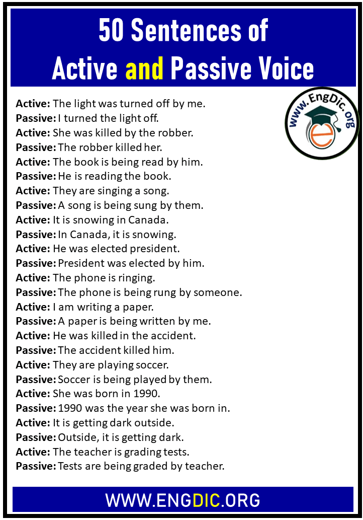 sentences of active and passive voice