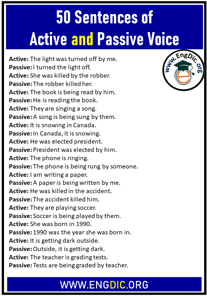 which sentence uses the active voice